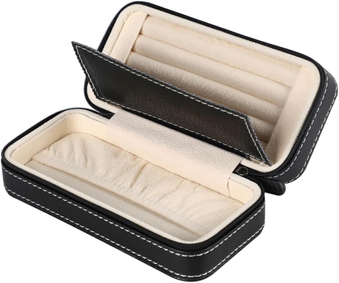 1 Stück Ring-Organizer-Box, Ohrring-Organizer-Box, Ohrring-Schmuckschatulle, Ring-Aufbewahrungskoffer, Schmuckbeutel, Schmucketui, Aufbewahrungsbox, Schmuckbeutel, schwarz, Zubehör, tragbare Schmucks