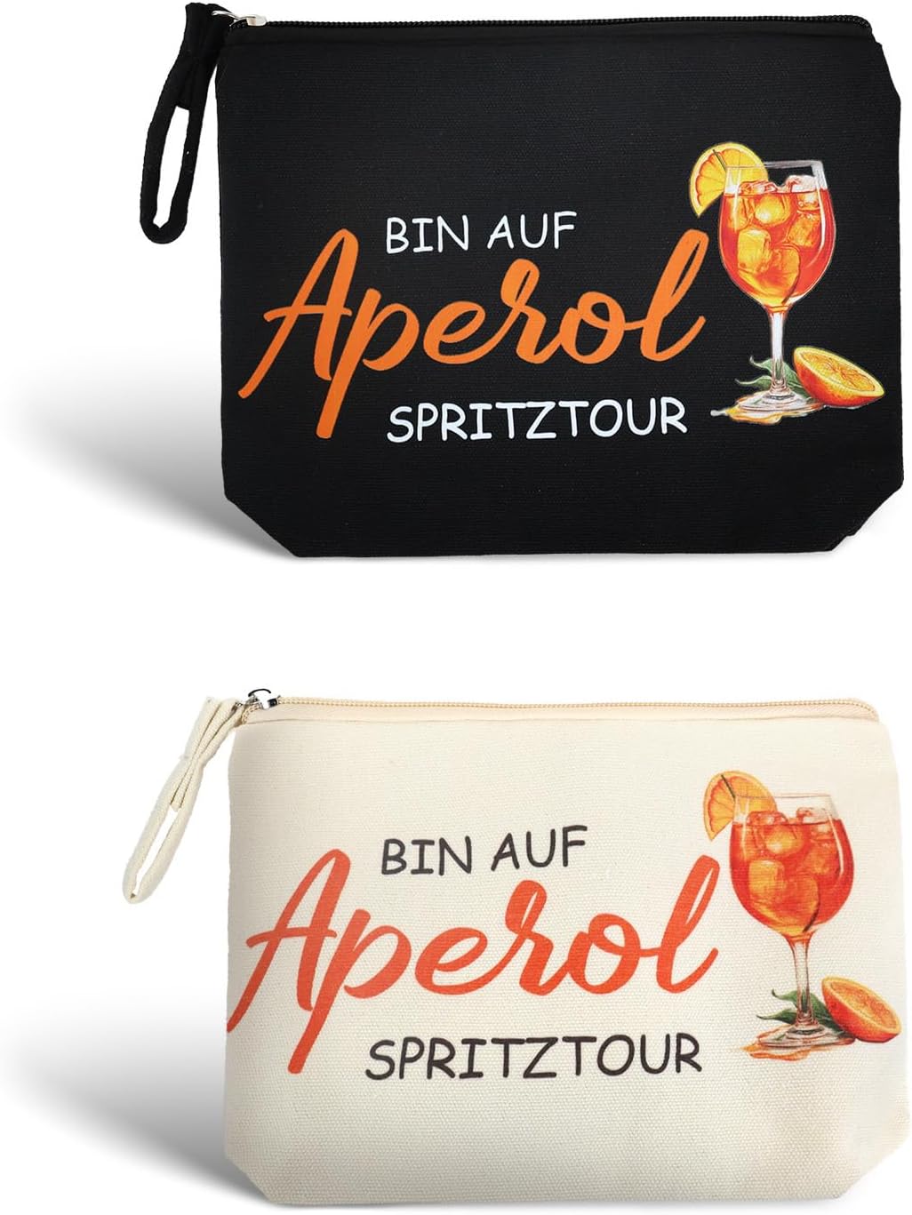 GADITIEK 2 Stück Aperol Tasche, Aperol Spritz Kosmetiktasche für Geburtstagsgeschenk, Aperol Spritz Geschenkset als Geschenkidee für Alle Erwachsenen, Cocktailliebhaber