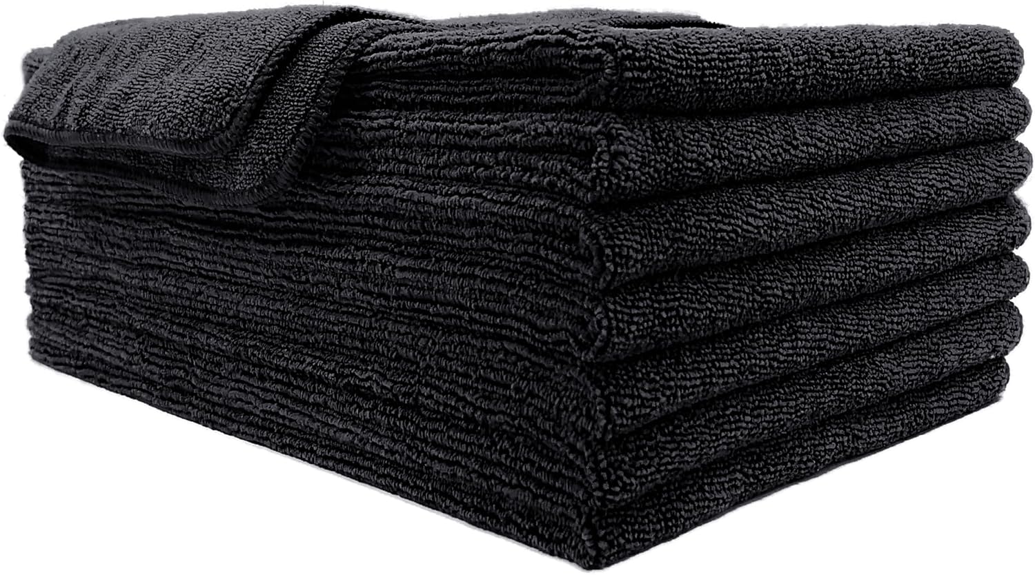 Polyte Professionelles, schnell trocknendes, fusselfreies Mikrofaser-Handtuch zum Haartrocknen, 40,6 x 73,7 cm, 8 Stück, ML-PSL1629-BLK8