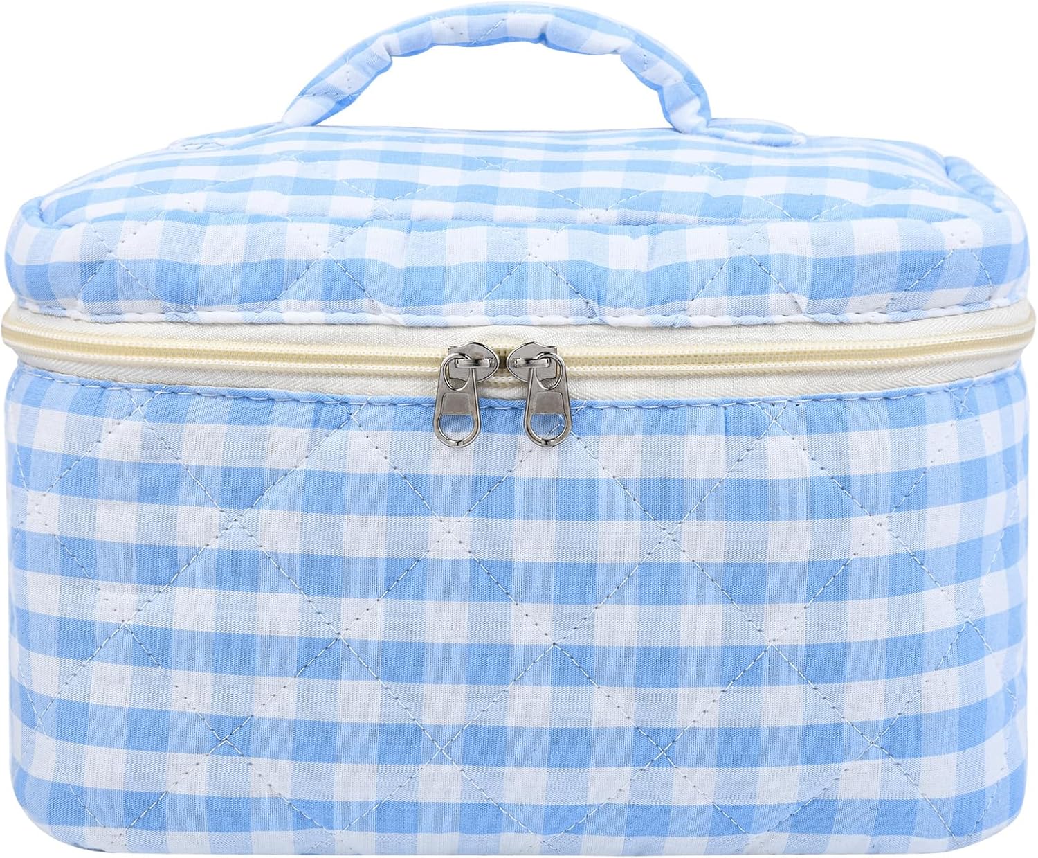 SOIDRAM Große Make-up-Tasche, gesteppt, Make-up-Taschen-Set, niedliche Kosmetiktasche für Damen und Mädchen, Blumenmuster, Kokette, ästhetischer Kulturbeutel, Reise-Make-up-Organizer, rosa